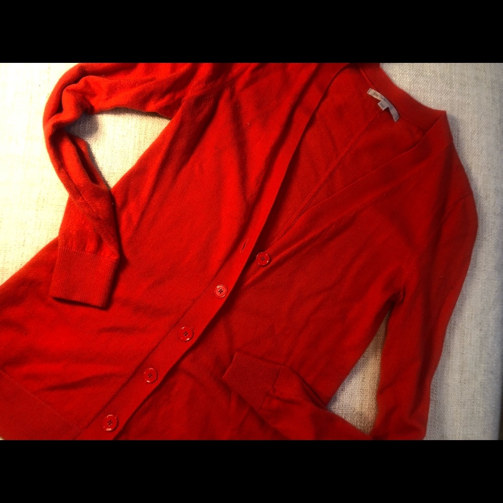 NWOT red sweater cardigan button down